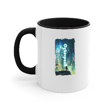Discover cyberpunk scene Accent Mugs