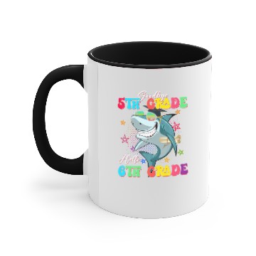 Discover Funny Shark Goodbye 5Th Grade Graduation Hello 6Th Accent Mugs