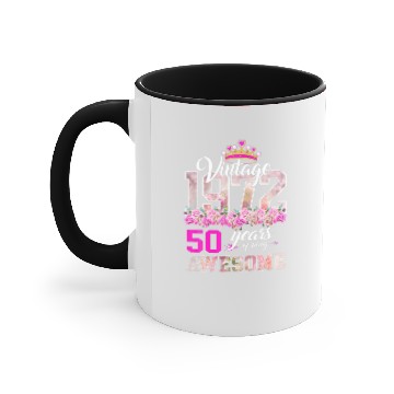 Discover Flower 1972 50Th Birthday Gift 50 Year Old Heart W Accent Mugs