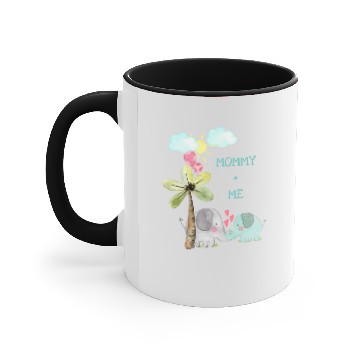 Discover Mommy and Me | Teal Mom and Baby Elephant Accent Mugs