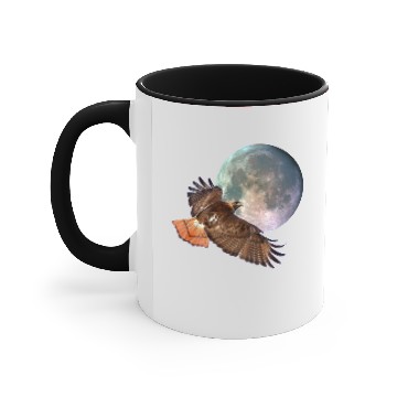 Discover Red-Tail Hawk & Full Moon Wildlife Accent Mugs