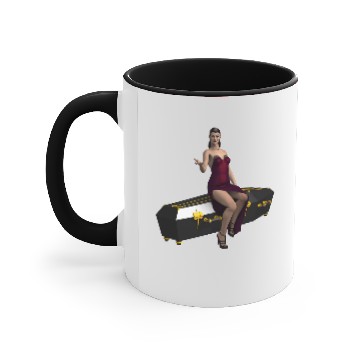 Discover Veronica Coffin Vampire Pinup Accent Mugs