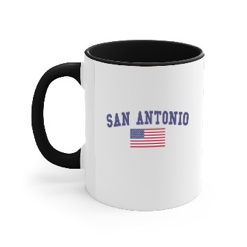 Discover San Antonio US Flag Accent Mugs