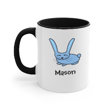 Discover Light blue bunny Accent Mugs