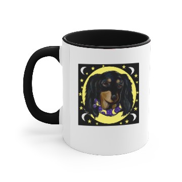 Discover Long Haired Black Dachshund Accent Mugs