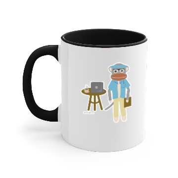 Discover Sock Monkey Writer Accent Mugs
