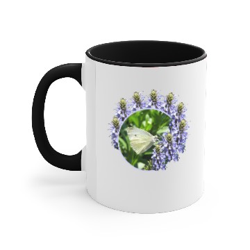 Discover White Butterfly Lavender Flowers Accent Mugs