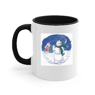 Discover Vintage Christmas Snowman Waving Accent Mugs