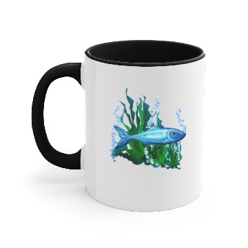 Discover Light Blue Fish Swimming in the Ocean Accent Mugs