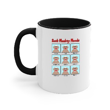 Discover Sock Monkey Moods colored Accent Mugs