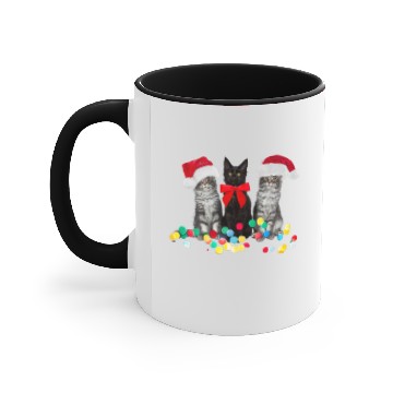 Discover Three Kittens With Hats Tangled Christmas Lights C Accent Mugs