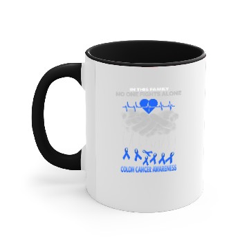 Discover colon cancer hand no one fights alone Accent Mugs