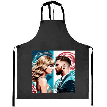 Discover taylorr Swift and Travis Kelce art Aprons