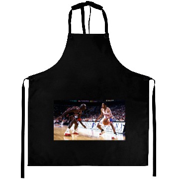 Discover Allen Iverson crossing over Michael Jordan graphic Aprons