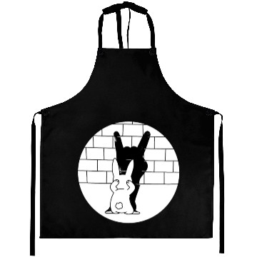 Discover Funny Rabbit Rock and Roll Hand Shadow Aprons