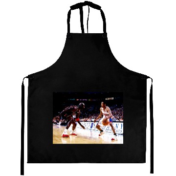 Discover Allen Iverson crossing over Michael Jordan graphic Aprons