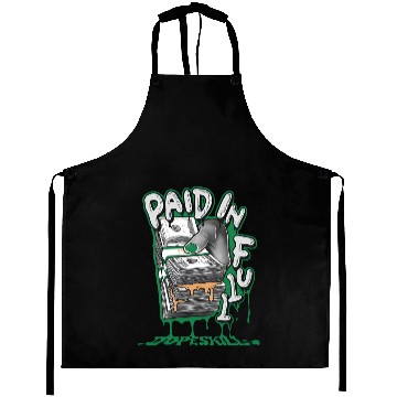 Discover Pine Green 4s Unisex Aprons Paid In Full Graphic
