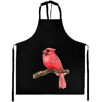 Discover Cardinal bird watercolor - Cardinal Bird - Aprons