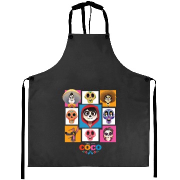 Discover Disney Pixars Coco Main Characters Group Shot Chest Panels Aprons