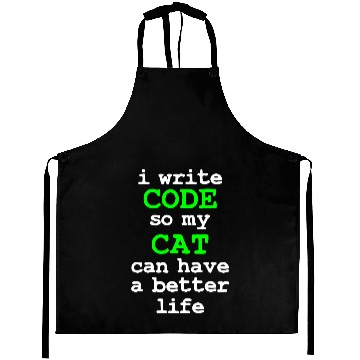 Discover Cat Paws Code Coding Computer Science Cat Gift Aprons