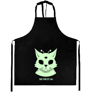 Discover Cat Paws Sage Tribe Alien Cat Third Eye Aprons