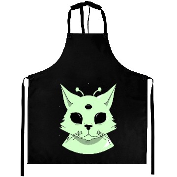Discover black cats Paws Elegant alien cats design Aprons