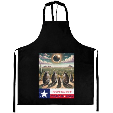 Discover Texas Armadillo Totality Eclipse 2024 Aprons