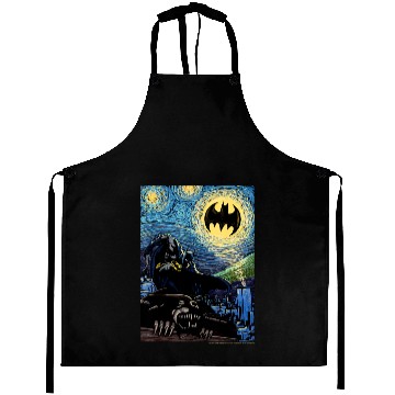 Discover DC Comics Batman Starry Night Style Painting Aprons