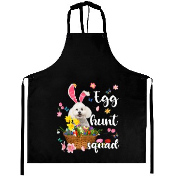 Discover Dog Bichon Frise Happy Easter Day Easter Colorful Egg Hunt Aprons