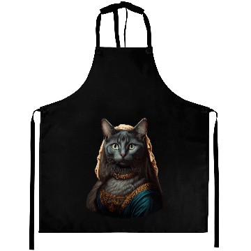Discover black cats Paws Mona Lisa Meowna Lisa Cat Lover Owner Cat Mom Dad 3 Aprons