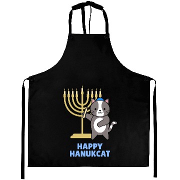 Discover black cats Paws Happy Hanukcat black cats Meowzel Tov Menorah Funny Hanukkah Aprons