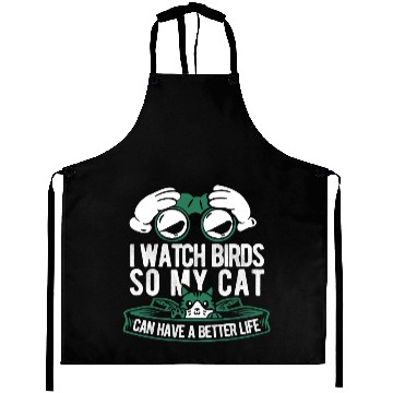 Discover black cats Paws Birdwatching Cat Ornithologist Ornitology Bird Birdwatcher Aprons