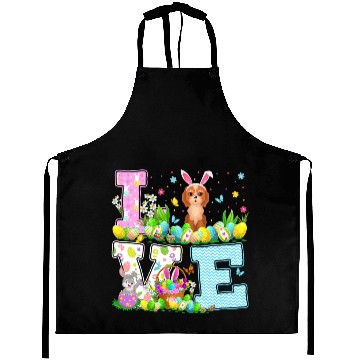 Discover Cockapoo Dog Easter Egg Hunt Funny Love Cockapoo Easter Aprons