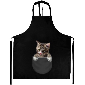 Discover Cat Paws Cute Tabby Kitten Pop Out from Pocket Cat Aprons