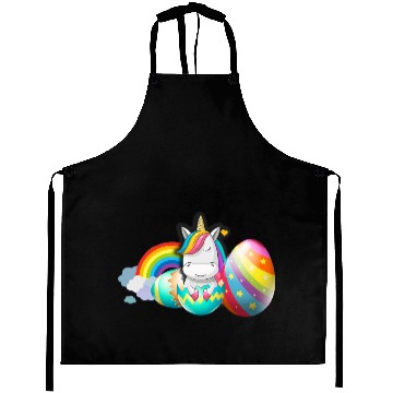 Discover Unicorns Easter Unicorns Cute Bunny Rainbow Easter Eggs For Men Women Aprons
