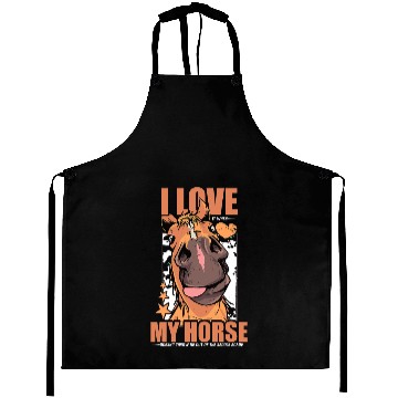Discover Funny Horse Just a girl who loves horses girls equestrian sport Aprons