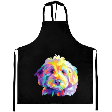 Discover Dog Goldendoodle Gift Labradoodle Cockapoo Mom Colorful Pop Art Aprons