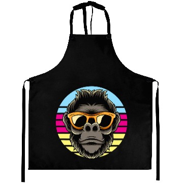 Discover Monkey Lover Gorilla With Sunglasses Great Ape Monkey Funny Animal Aprons