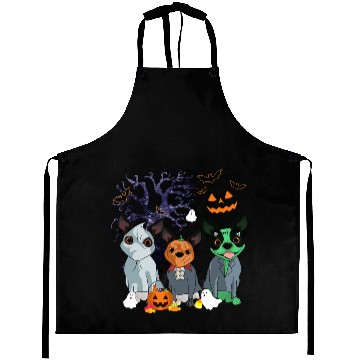 Discover Dog Boston Terrier Halloween Boston Terrier Dog Witch Scary Halloween Costume Aprons