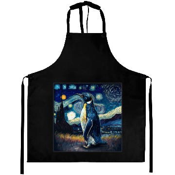 Discover Penguin Surrealism Starry Night Penguin Penguins Aprons