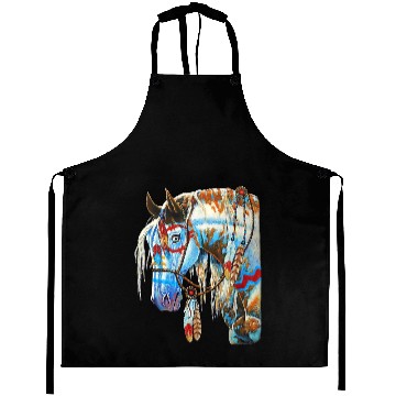 Discover Funny Horse Native american horse Aprons