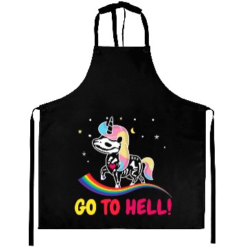 Discover Unicorns Go to hell go into the hell Unicorns and rainbow Aprons