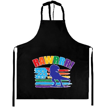 Discover Dinosaur Dino Pride Parade Dinosaur Rawr Plus Size Graphic Aprons