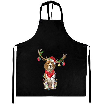 Discover Funny Beagle Reindeer Christmas Dogs Christmas Light Horn Aprons