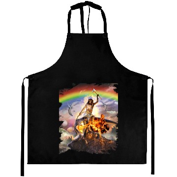 Discover Dinosaur Dino Christian Jesus Riding A Dinosaur TRex Dino Christian Parody Funny Aprons