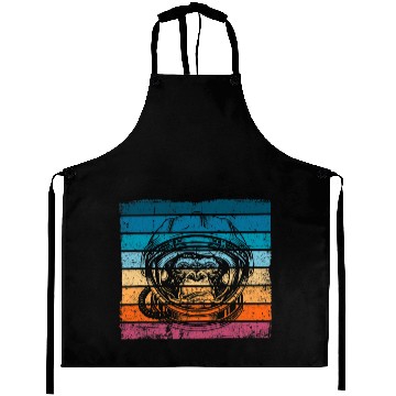 Discover Monkey Lover with Astronauts Helmet Retro Vintage Aprons