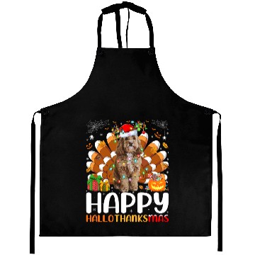 Discover Cockapoo Dog Lover Halloween Christmas Happy Hallothanksmas Aprons