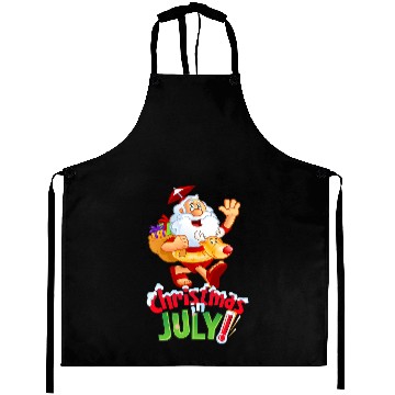 Discover Funny Christmas in July Summer Reindeer Float Xmas Aprons