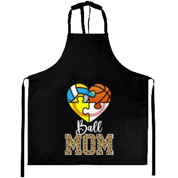 Discover Baseball Gift Mom Funny Volleyball Baseball Softball Basketball Ball Funny Aprons