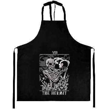 Discover Hermit Skeletons Tarot Card Pagan Goblincore Occult Aprons